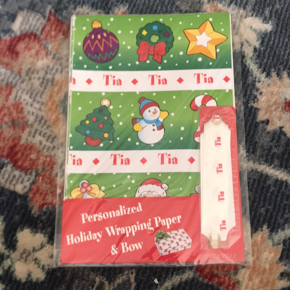 Tia Personalized Wrapping Paper & Bow